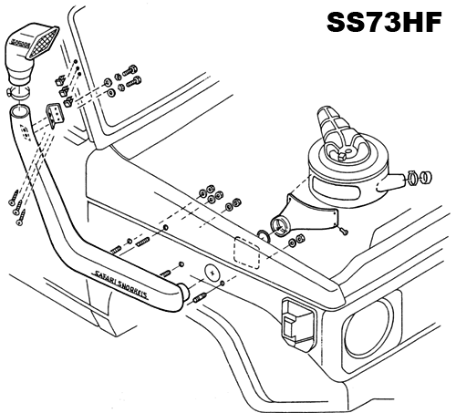 Шноркель Safari на 70 , 73, 75 & 78 series Landcruiser